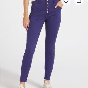 Women's Purple High-Waisted Pants skinny leg, also looks like a deep blue/purple